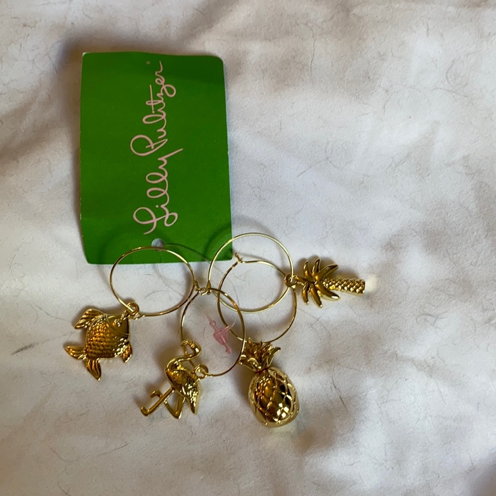 Gold wine bottle charms